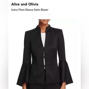 Alice + Olivia Ivana Flare-Sleeve Blazer Jacket Wool Blend Size 4